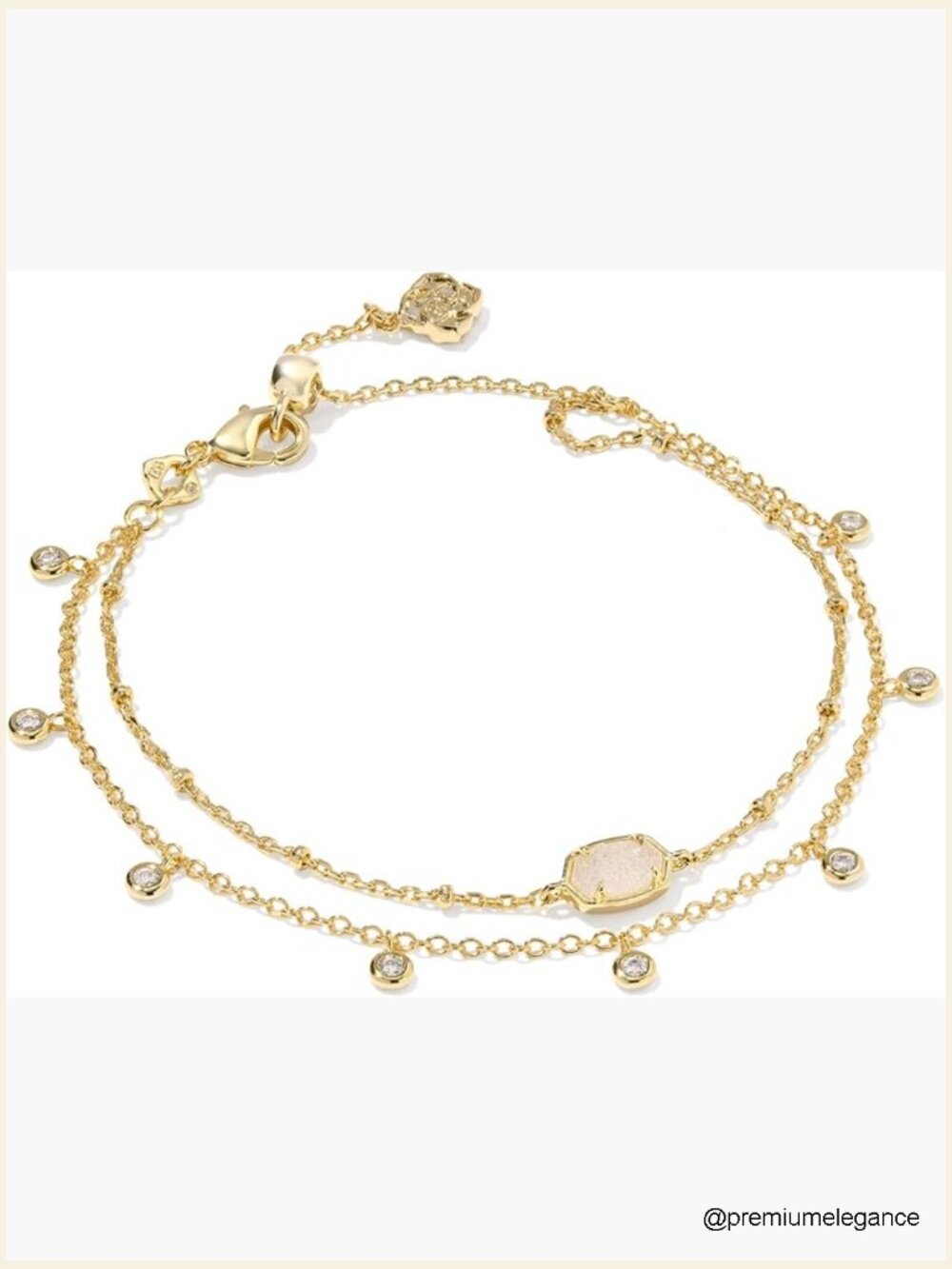 Crystal Multi Strand Link Bracelet with Extender